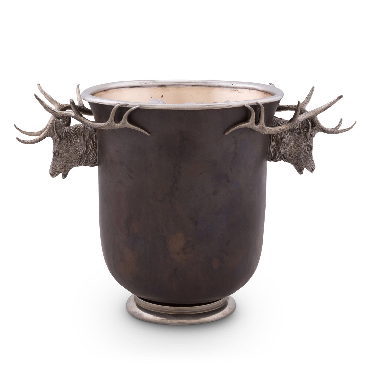 Elk Head Handle Bronze Ice Bucket