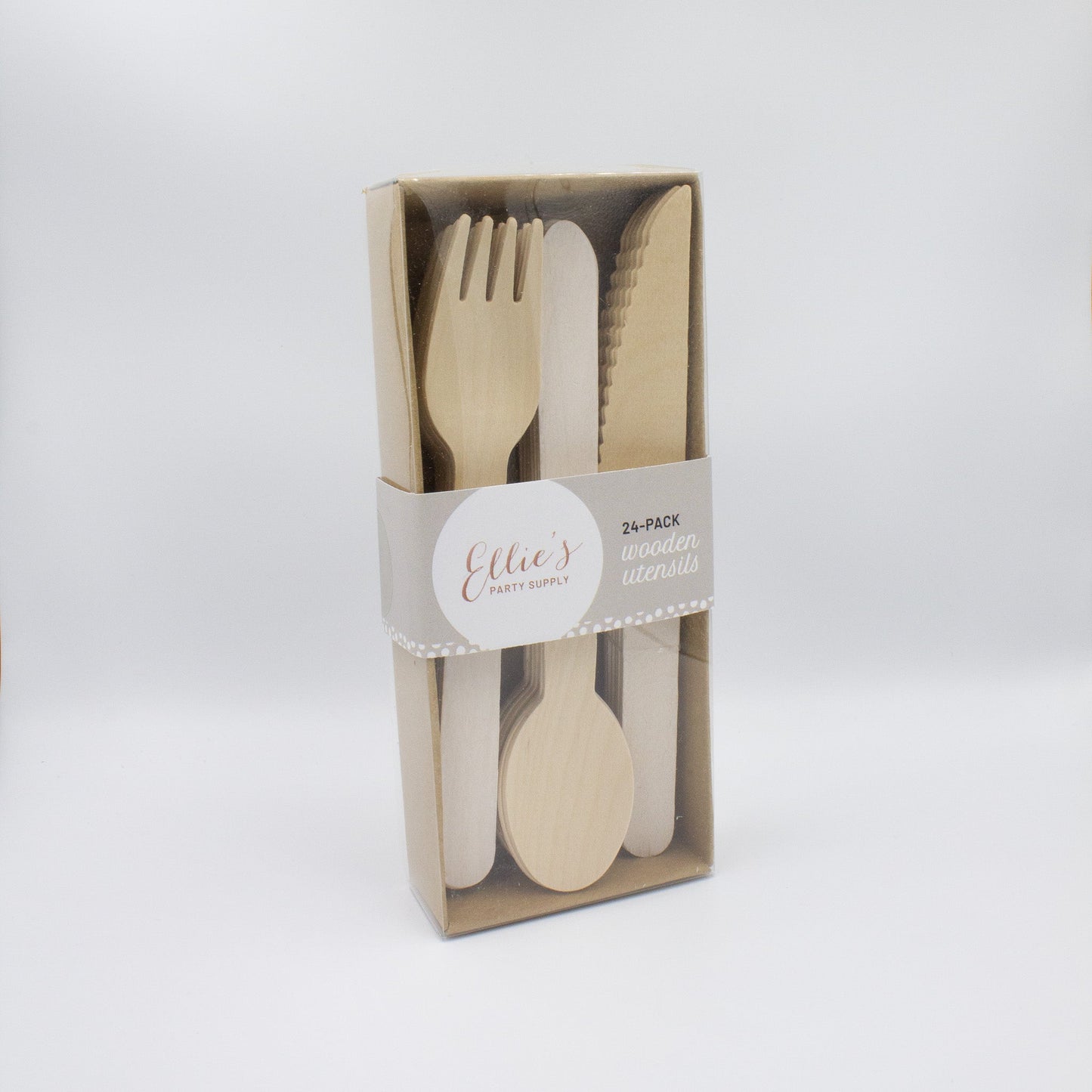 White Wooden Utensil Set – 24ct | ON SALE!!