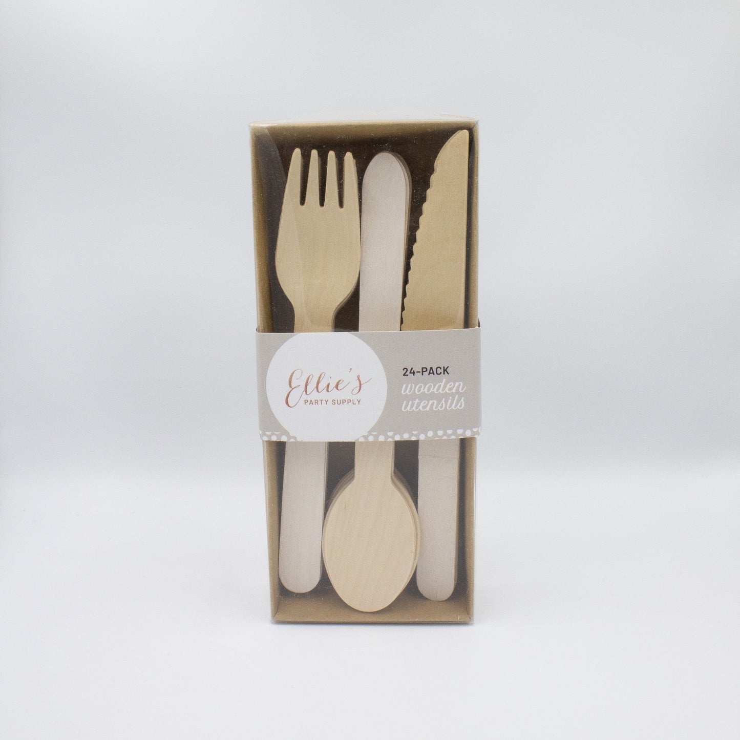 White Wooden Utensil Set – 24ct | ON SALE!!